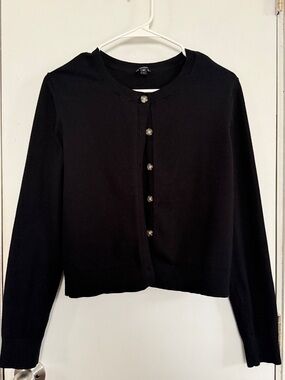 Express Classic Black Button-Up Knit Cardigan